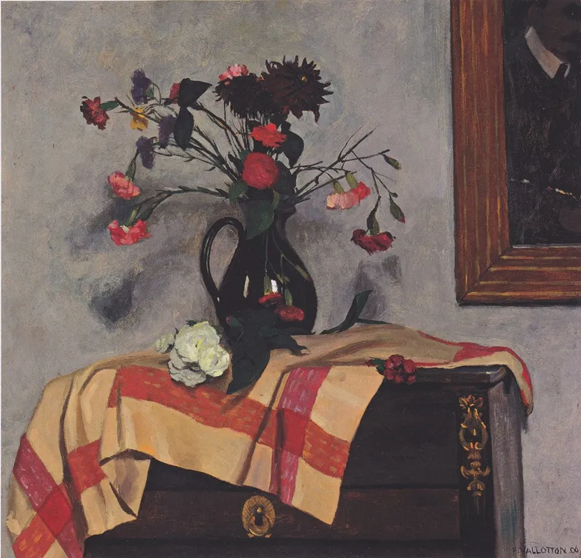 Nature Morte Avec Autoportrait Wall Art by Félix Vallotton - High-Resolution Digital Print