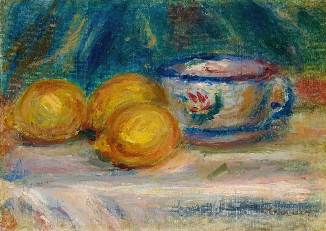 Nature Morte Trois Citrons Et Une Tasse