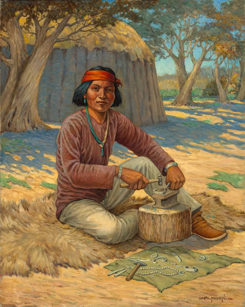 Navajo Silversmith Wall Art by Carl Moon - High-Resolution Digital Print