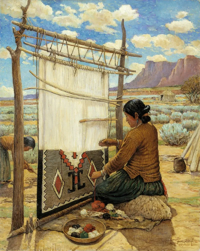 Navajo Weaver Wall Art by Carl Moon - High-Resolution Digital Print
