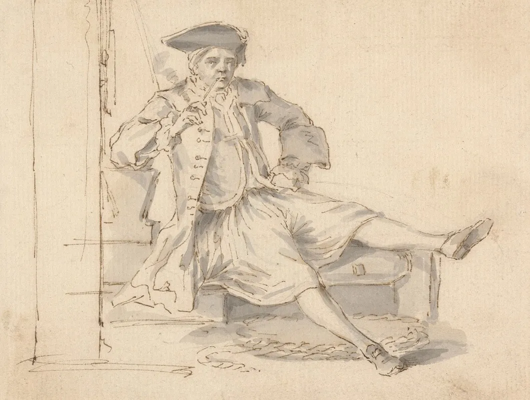 Naval Officer Seated Smoking