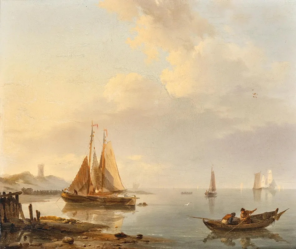 Navigating In Calm Waters Wall Art by Hermanus Koekkoek - High-Resolution Digital Print