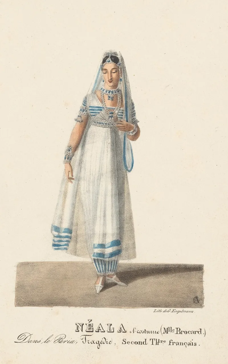 Neala 1r Costume Mlle Brocard Dans Le Paria Tragedie Second Theatre Francais Wall Art by Auguste Garneray - High-Resolution Digital Print