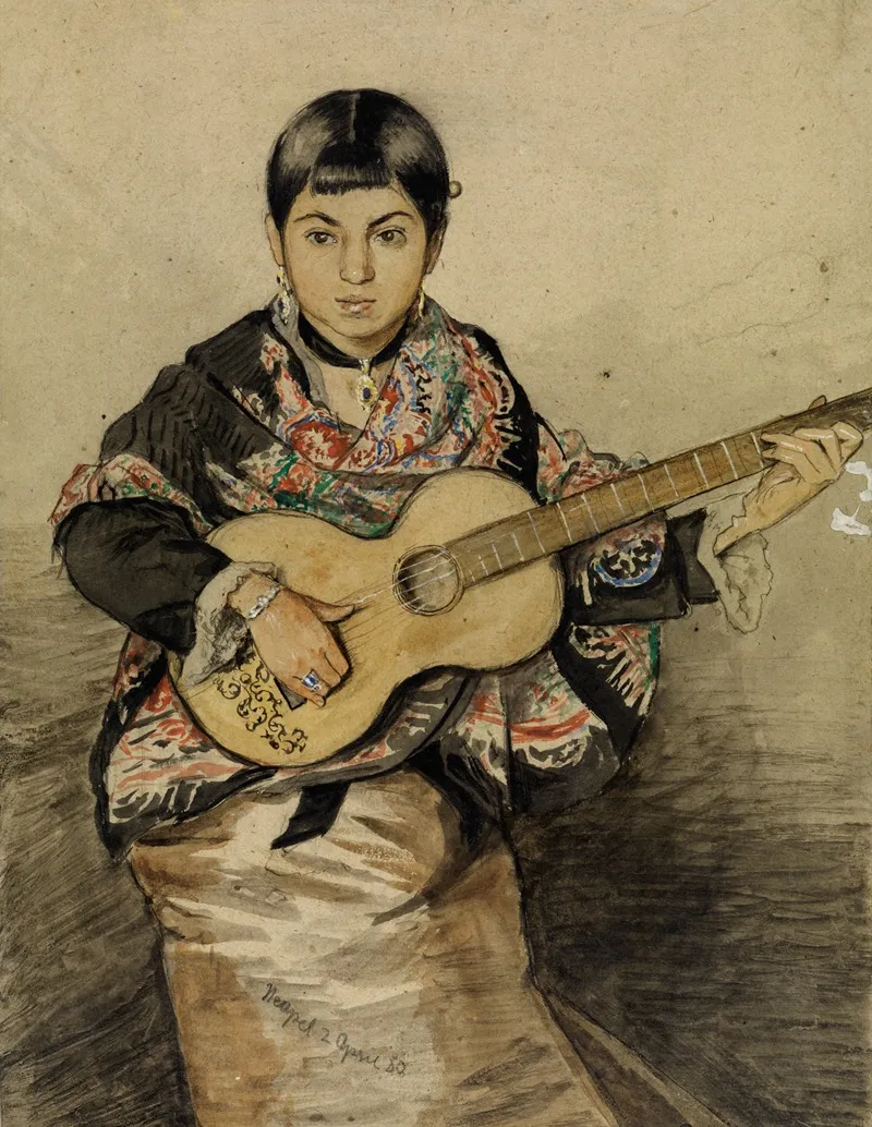 Neapolitan Woman With Guitar