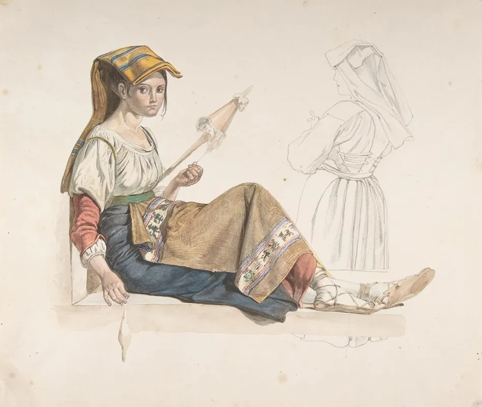 Neapolitan Woman Wall Art by Karl Wilhelm Freiherr von Heideck - High-Resolution Digital Print