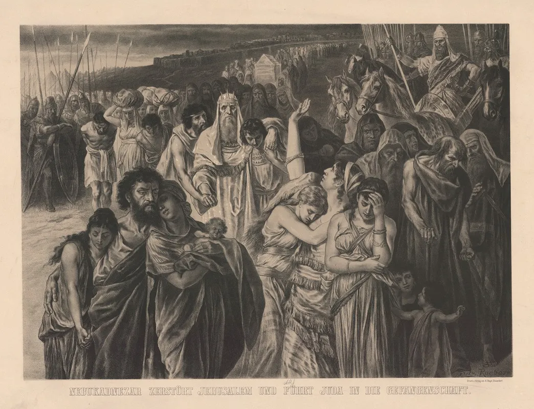Nebuchadnezzar Captures Jerusalem And Takes The People Into Captivity Wall Art by Fritz Roeber - High-Resolution Digital Print