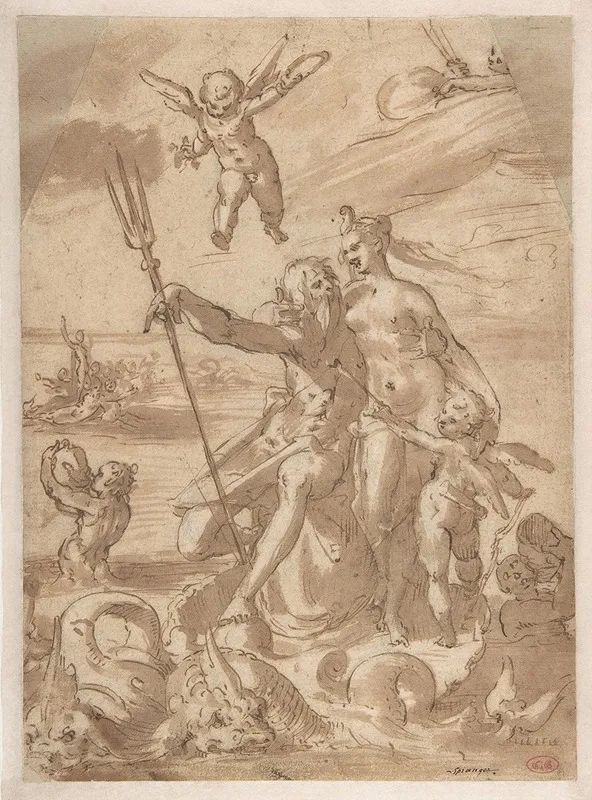 Neptune And Amphitrite 5 Wall Art by Bartholomaeus Spranger - High-Resolution Digital Print