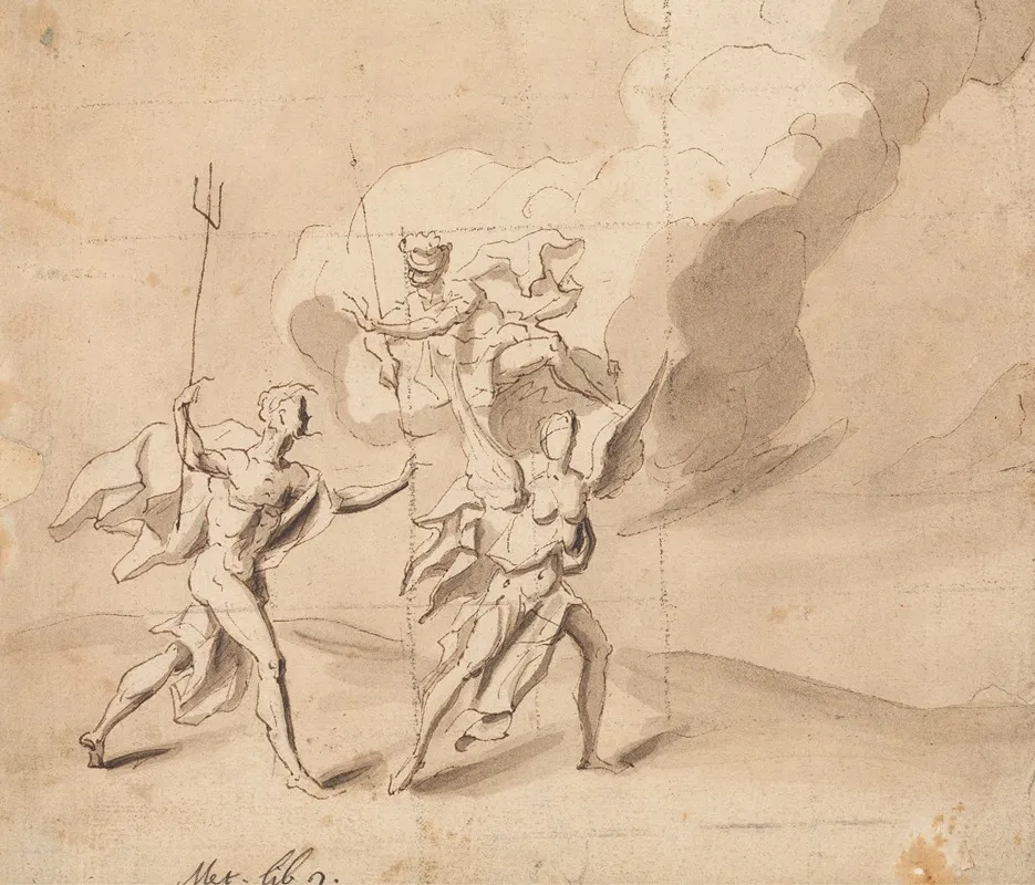 Neptune And Coronis Ovid Metamorphoses Book 2 Wall Art by Thomas Carwitham - High-Resolution Digital Print