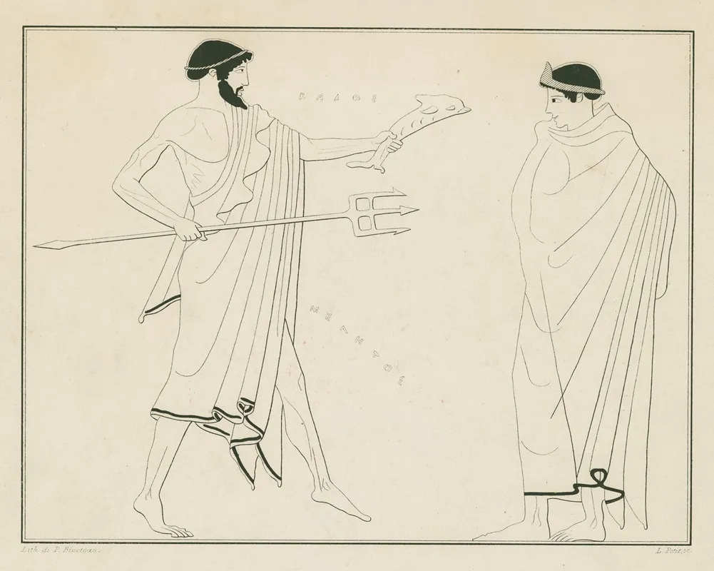 Neptune Presenting A Dolphin To Theseus Wall Art by Louis Petit - High-Resolution Digital Print