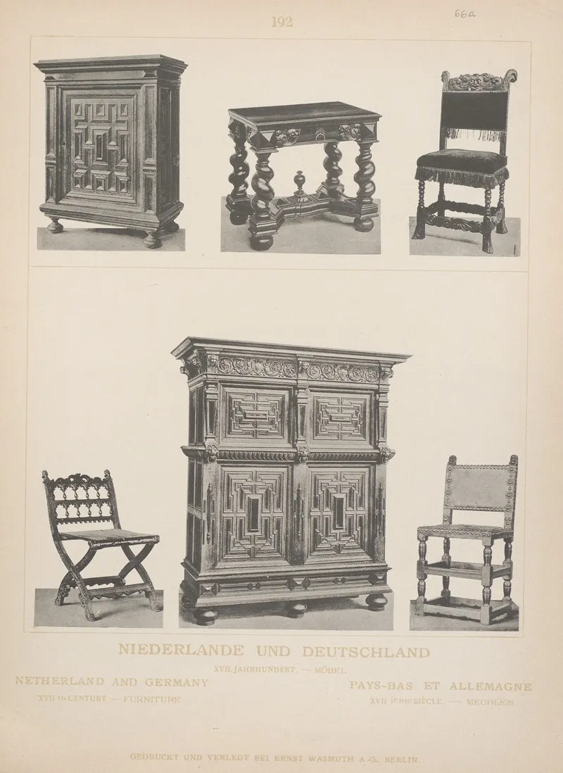 Netherland And Germany Xviith Century Furniture Wall Art by Adolf Rosenberg - High-Resolution Digital Print
