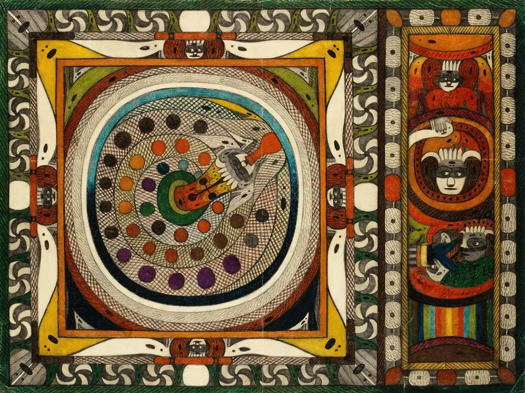 Netzschlange Vom Wiliwaldskt Adolfthurmhoofringuhrwald In Amerika Wall Art by Adolf Wölfli - High-Resolution Digital Print
