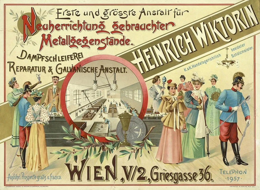 Neuerrichtung Gebrauchter Metallgegenstande Galvanische Anstalt Heinrich Wiktorin