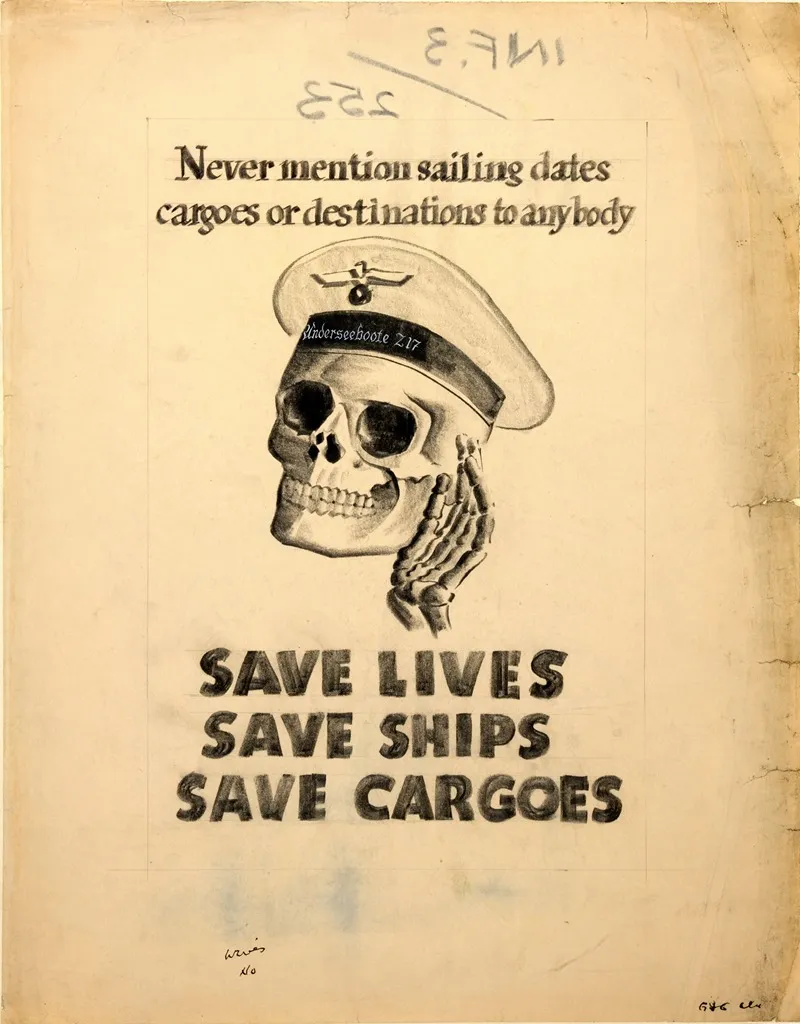 Never Mention Sailing Dates Cargoes Or Destinations To Anybody Save Lives Save Ships Save Cargoes Wall Art by Anonymous - High-Resolution Digital Print