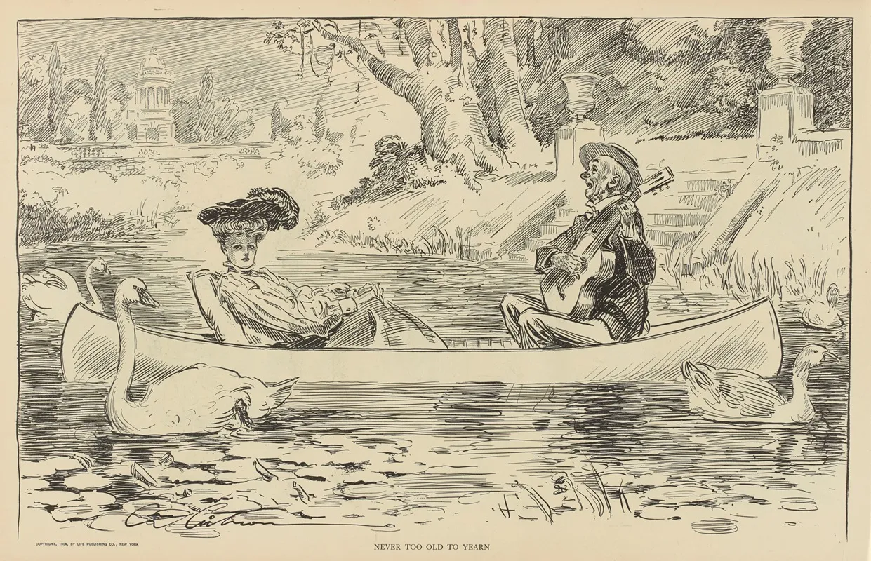 Never Too Old To Yearn Wall Art by Charles Dana Gibson - High-Resolution Digital Print
