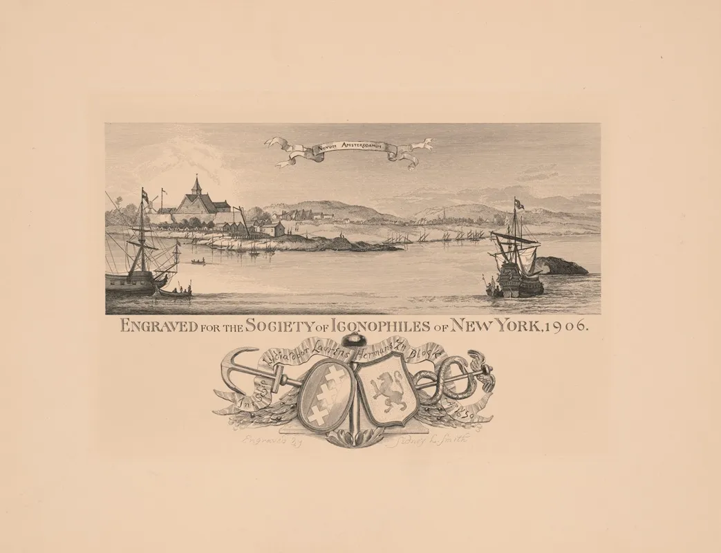New Amsterdam About 1650 Wall Art by Sidney Lawton Smith - High-Resolution Digital Print