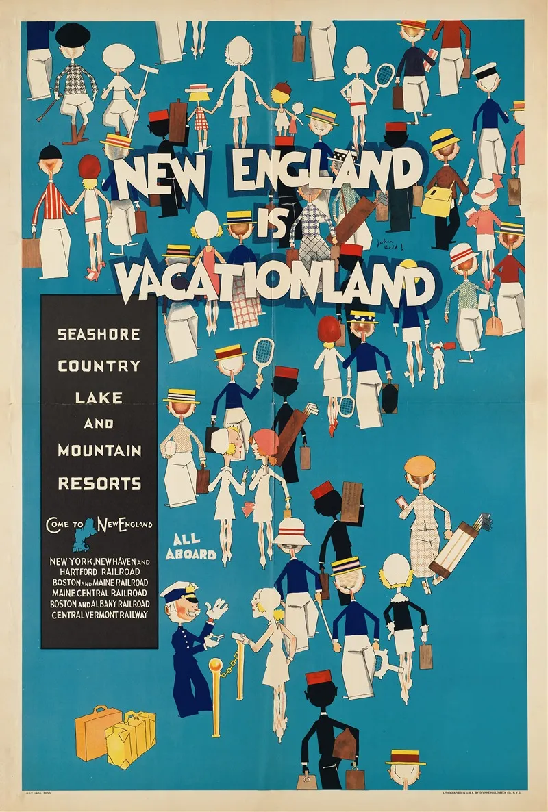 New England Is Vacationland Wall Art by John Held, Jr. - High-Resolution Digital Print