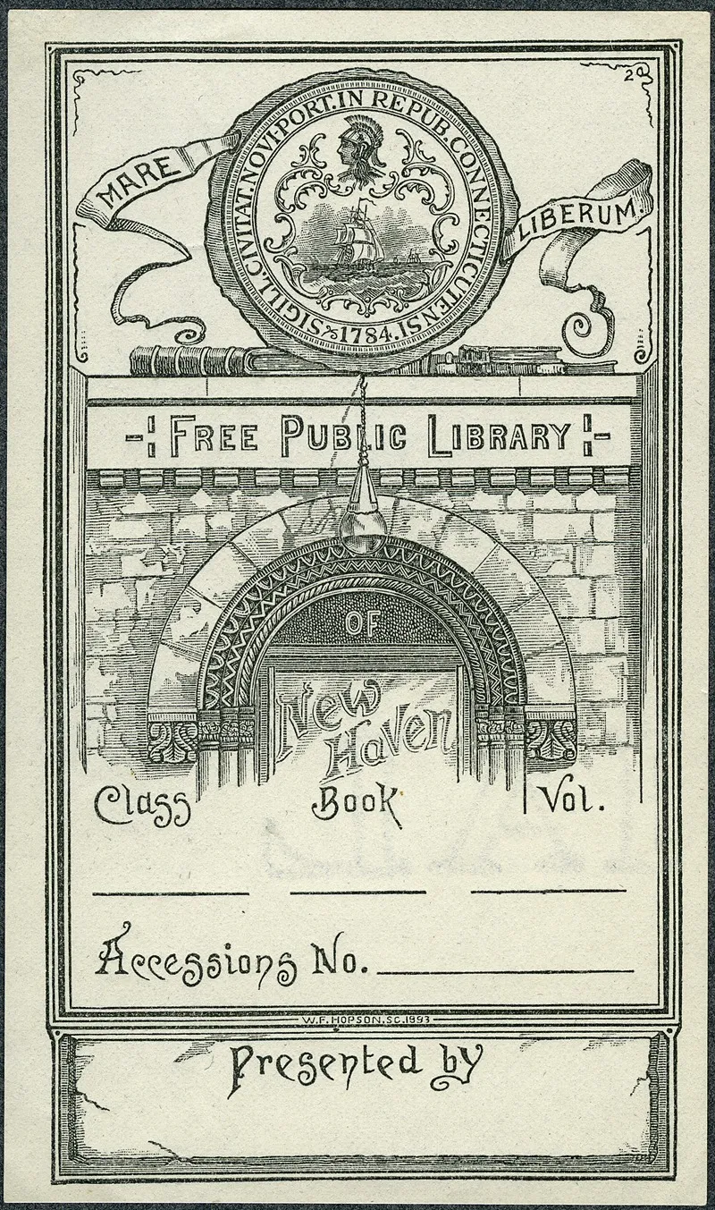 New Haven Free Public Library Wall Art by William Fowler Hopson - High-Resolution Digital Print