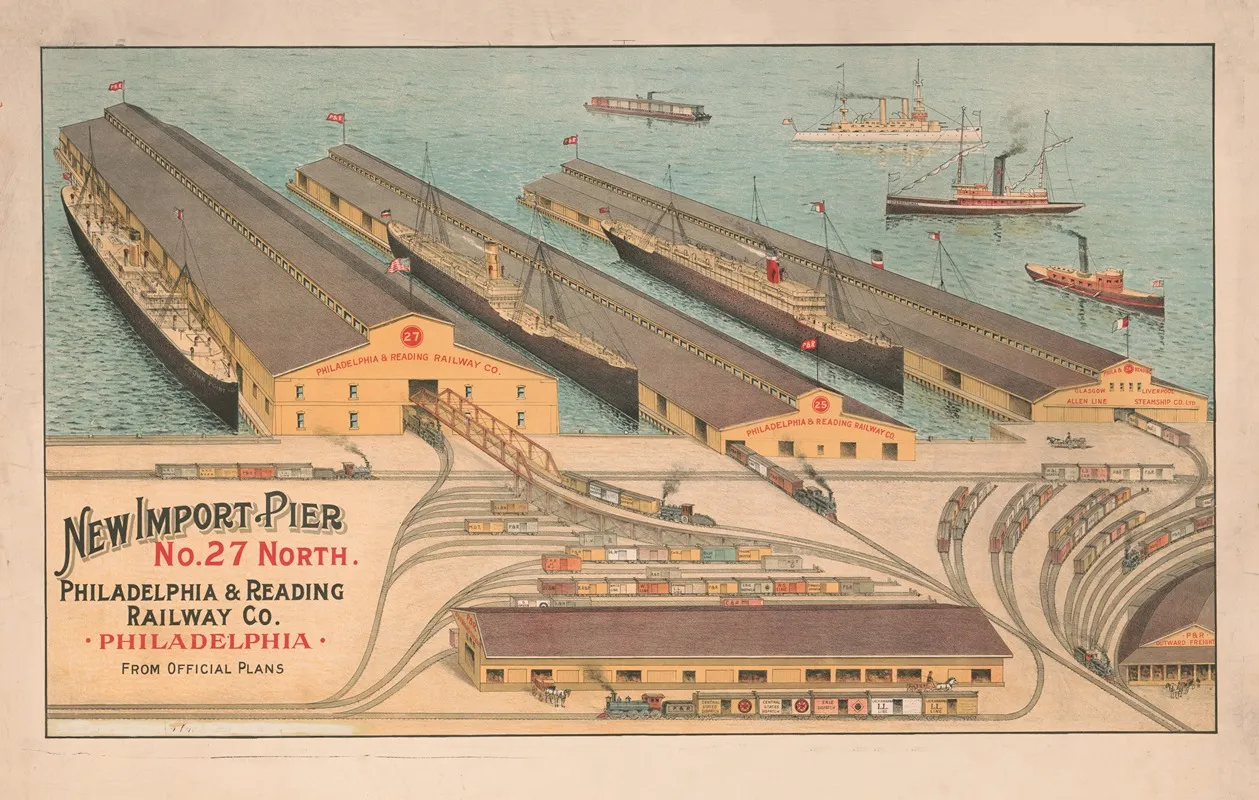 New Import Pier No 27 North Wall Art by Philadelphia and Reading Railway Co. - High-Resolution Digital Print