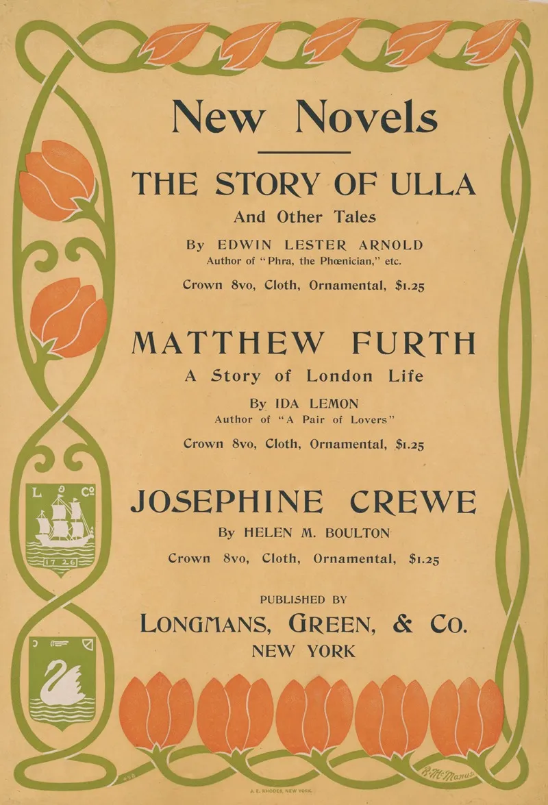 New Novels The Story Of Ulla Mathhew Furth Josephine Crewe Wall Art by Blanche McManus - High-Resolution Digital Print