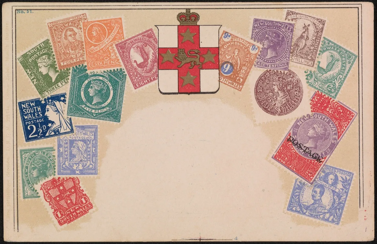 New South Wales Postage Stamps Wall Art by Ottmar Zieher - High-Resolution Digital Print
