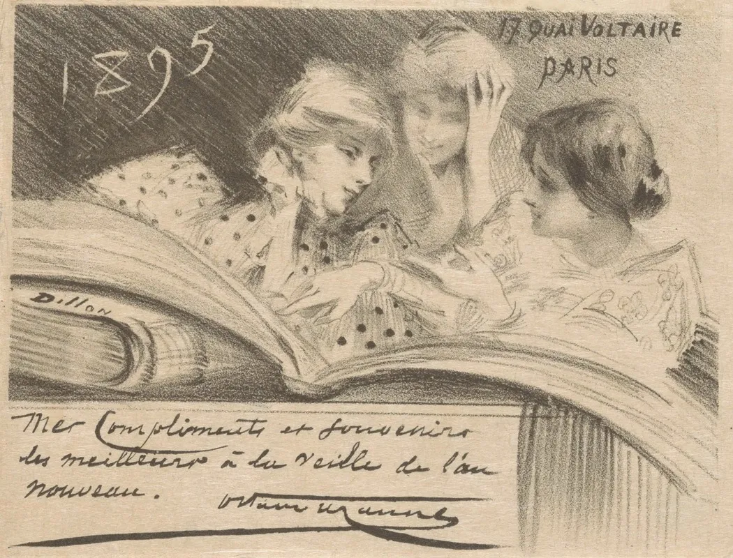 New Years Greeting From Octave Uzanne For The Year 1895
