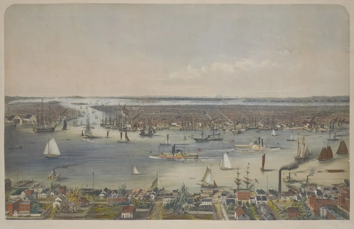 New York And Environs From Williamsburgh Wall Art by E. Brown Jr. - High-Resolution Digital Print
