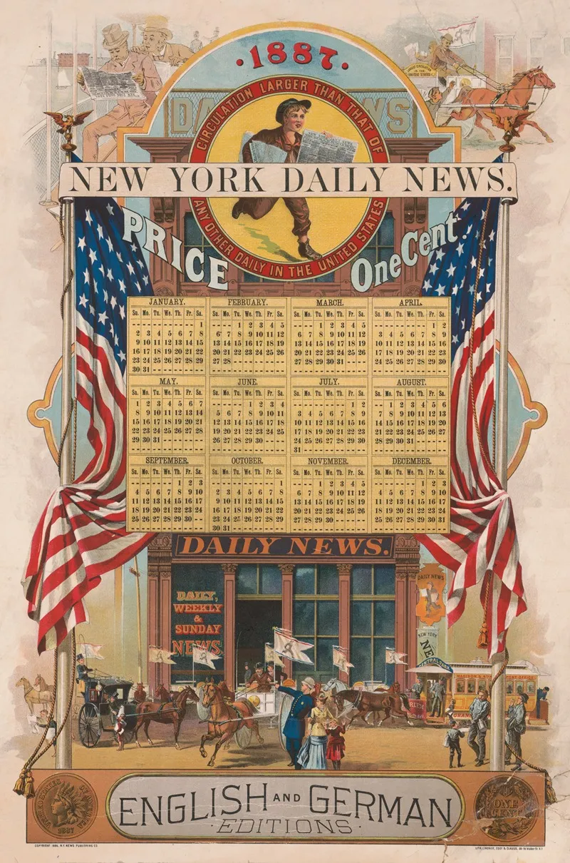 New York Daily News 2 Wall Art by Lindner, Eddy &amp; Clauss. - High-Resolution Digital Print