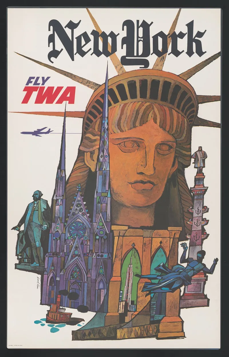New York Fly Twa Wall Art by David Klein - High-Resolution Digital Print