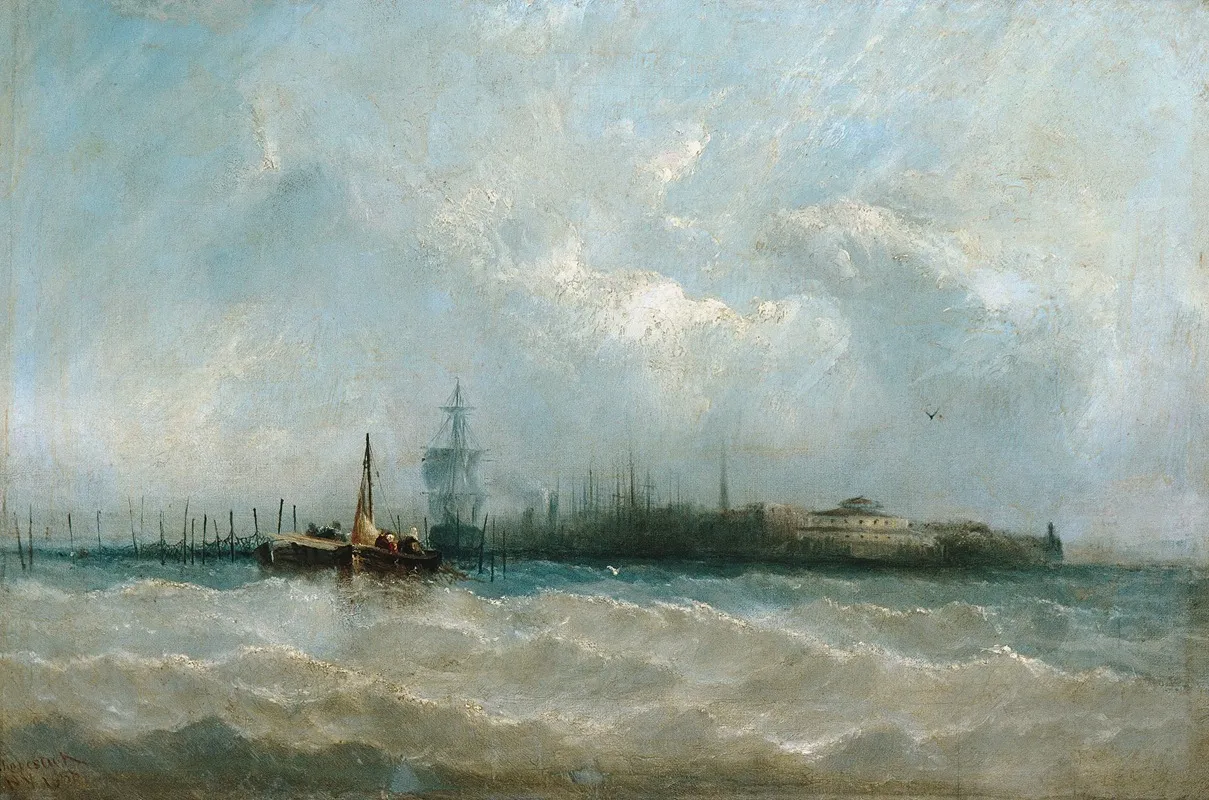New York From The Harbor Showing The Battery And Castle Garden Wall Art by Alfred Copestick - High-Resolution Digital Print