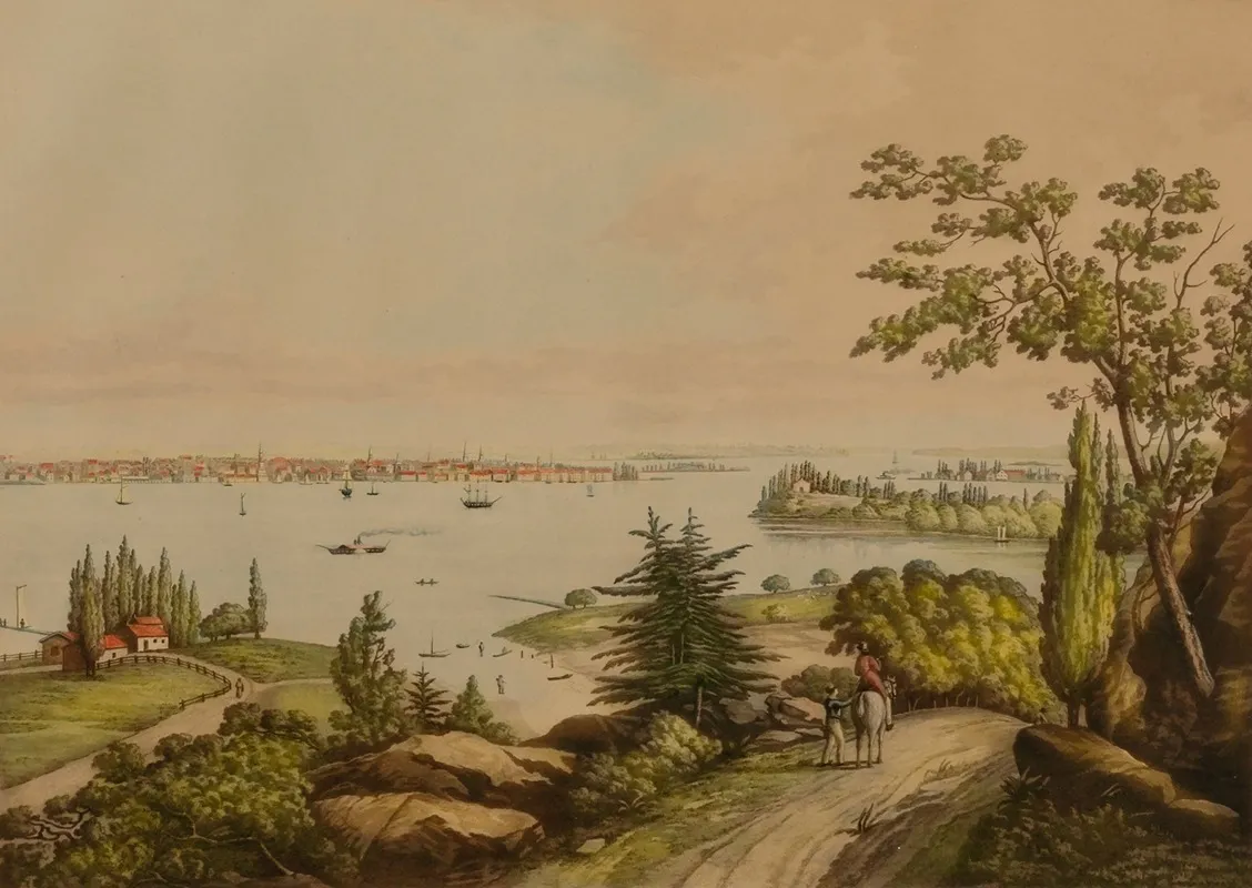 New York In 1822 From Weehawken Wall Art by L. Augier - High-Resolution Digital Print