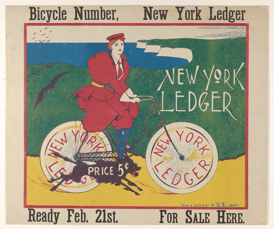 New York Ledger Bicycle Number Wall Art by Henry Brevoort Eddy - High-Resolution Digital Print