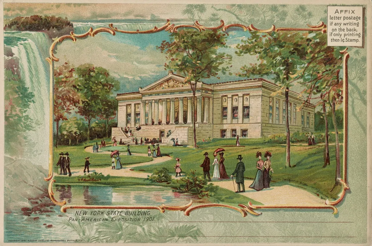 New York State Building Pan American Exposition 1901 Wall Art by Gray Litho. Co - High-Resolution Digital Print