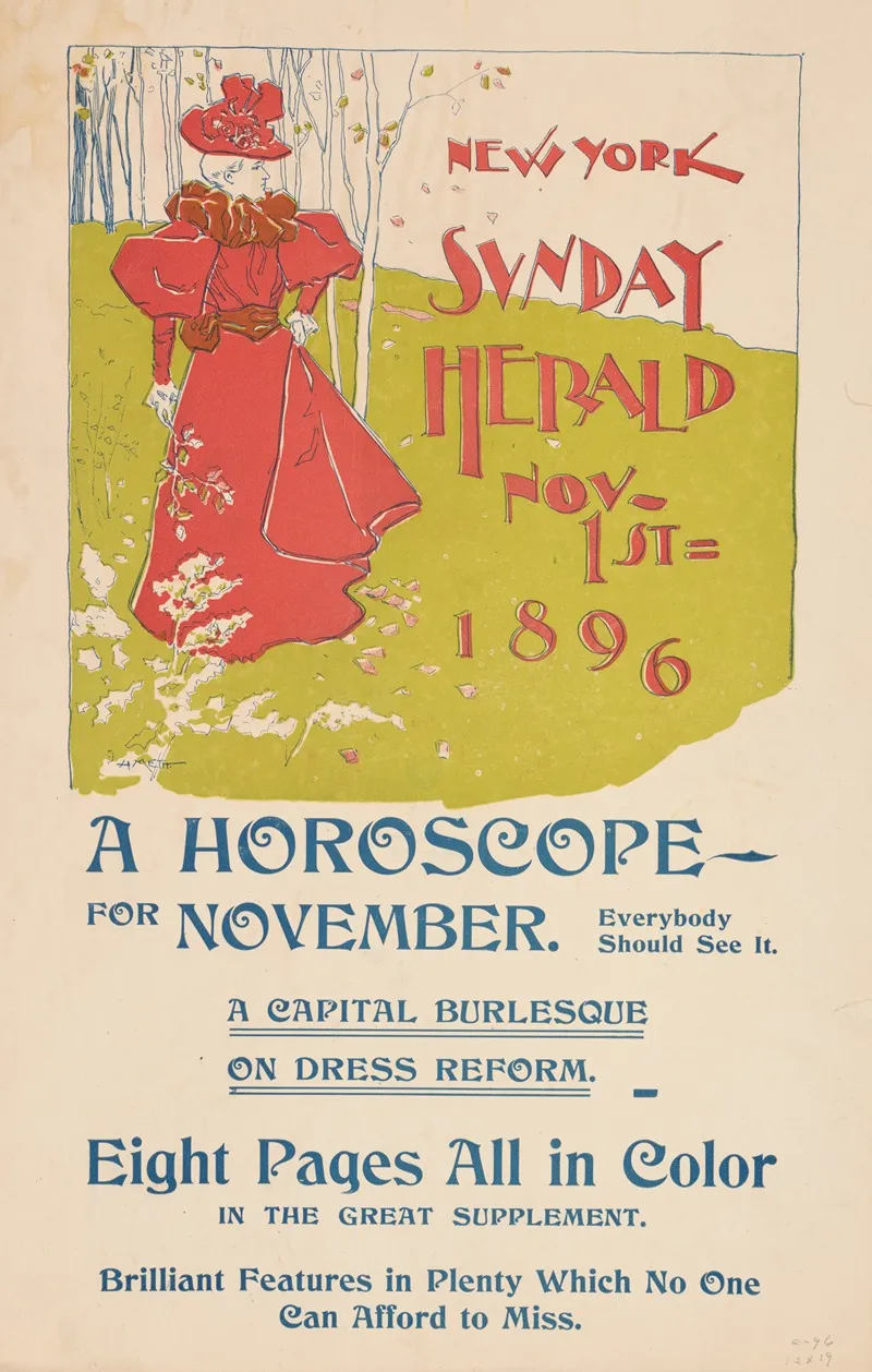 New York Sunday Herald Nov 1st Wall Art by A. Methfessel - High-Resolution Digital Print