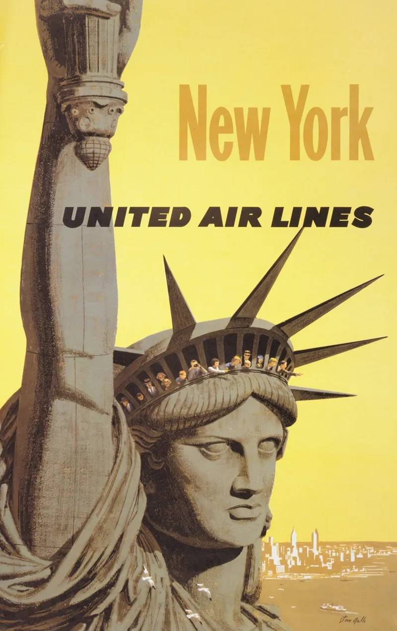 New York United Air Lines Wall Art by Stanley Galli - High-Resolution Digital Print