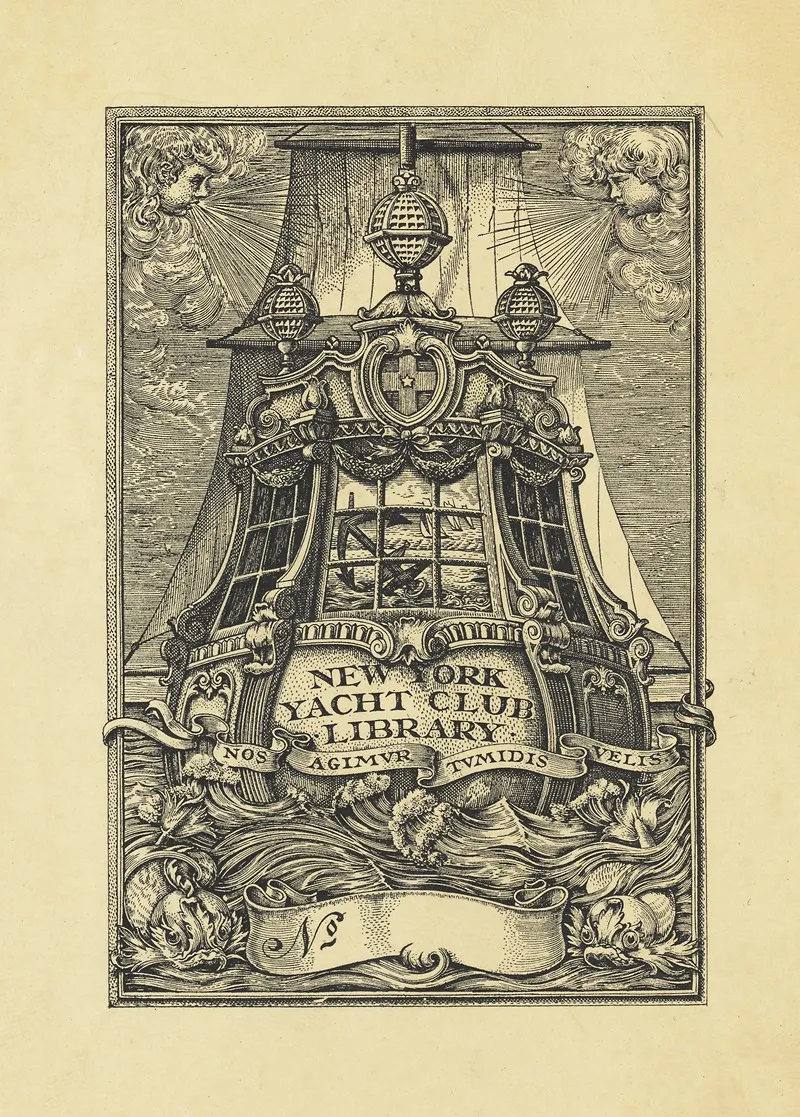 New York Yacht Club Library Wall Art by Edwin Davis French - High-Resolution Digital Print