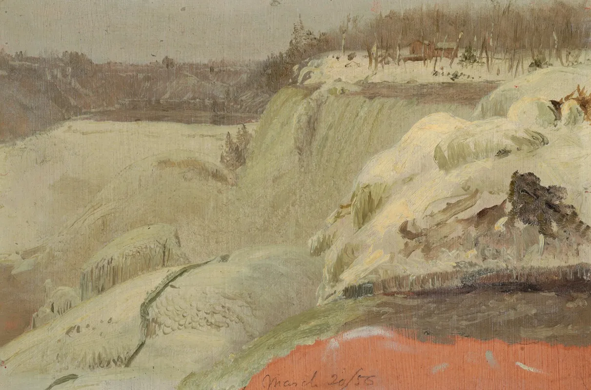 Niagara Falls In The Snow Seen From Goat Island Wall Art by Frederic Edwin Church - High-Resolution Digital Print