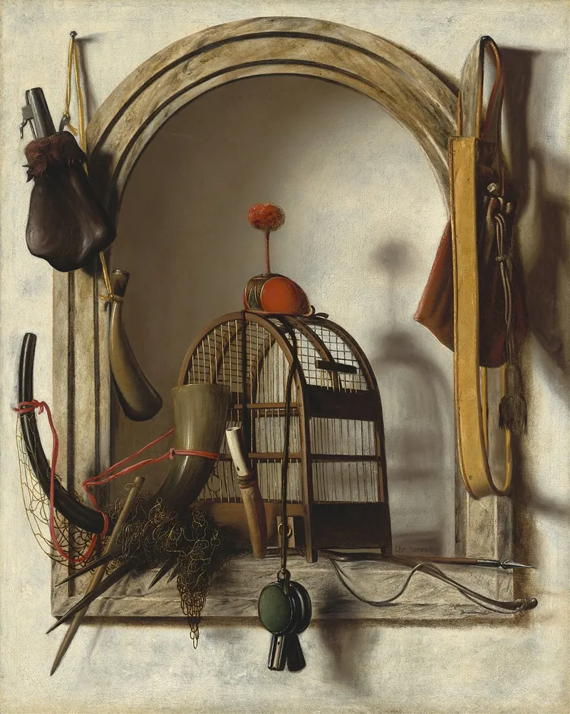 Niche With Falconry Gear Wall Art by Christoffel Pierson - High-Resolution Digital Print