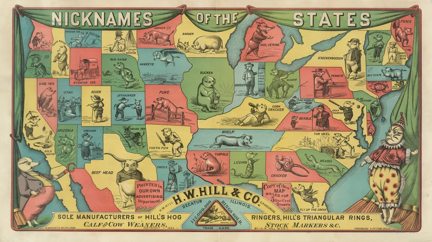 Nicknames Of The States H W Hill Co Decatur Illinois Sole Manufacturer Of Hills Hog Ringers