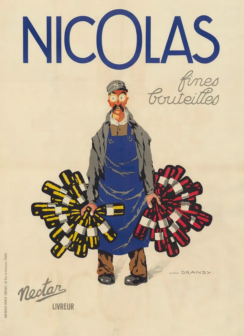 Nicolas Fines Bouteilles Nectar Livreur Wall Art by Dransy - High-Resolution Digital Print