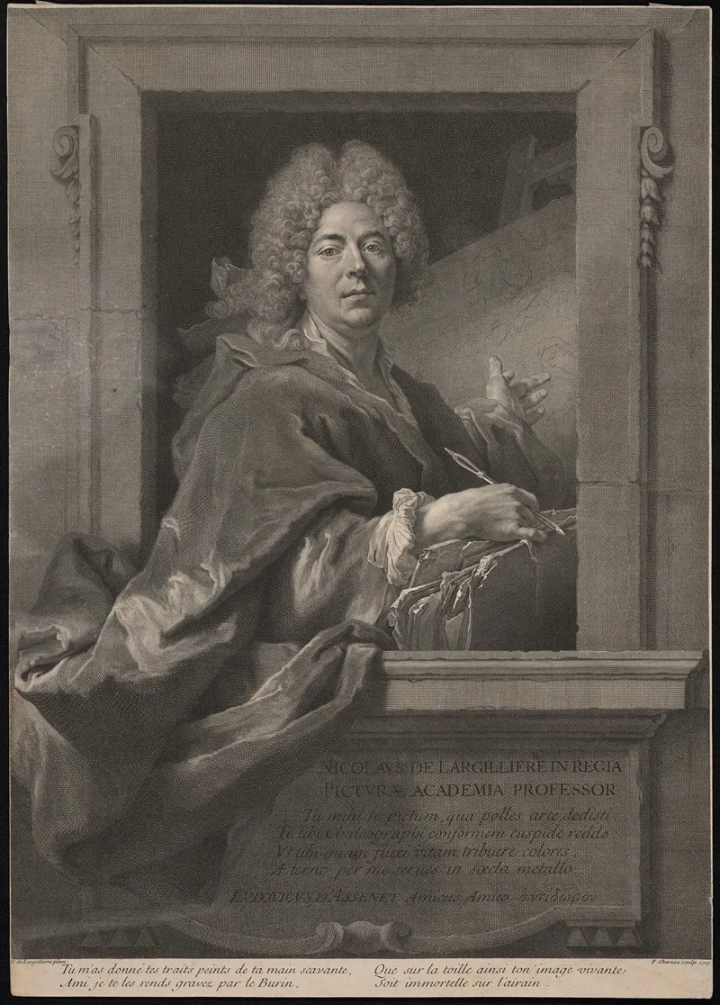 Nicolaus De Largillierre Professor In The Royal Academy Of Painting Wall Art by Francois Chereau the elder - High-Resolution Digital Print