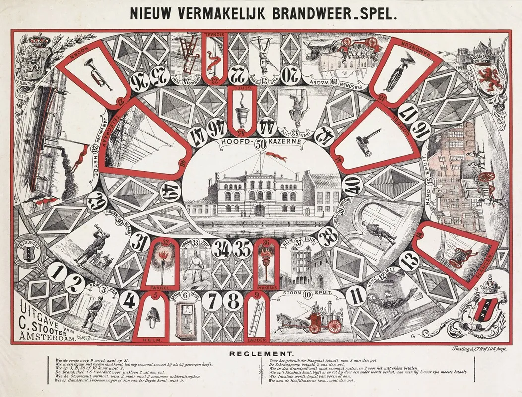 Nieuw Vermakelijk Brandweer Spel Wall Art by Tresling &amp; Comp. - High-Resolution Digital Print