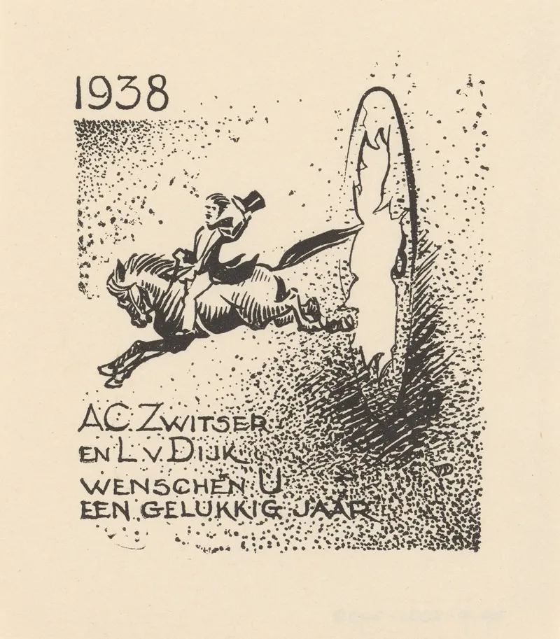 Nieuwjaarswens Voor 1938 Van A C Zwitser En L Van Dijk