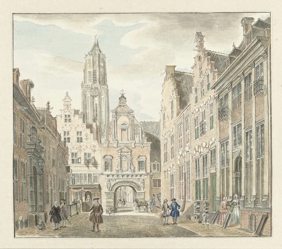 Nieuwstraat In Utrecht Met Gezicht Op De Domtoren After Jan De Beijer Wall Art by Johanna de Bruyn - High-Resolution Digital Print