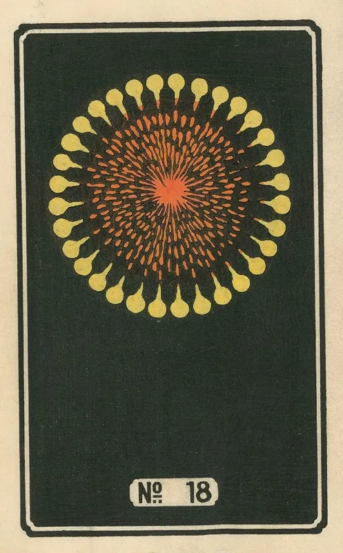 Night Fireworks No 18 Wall Art by Jinta Hirayama - High-Resolution Digital Print