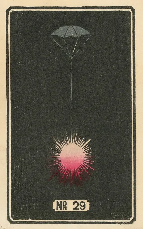 Night Fireworks No 29 Wall Art by Jinta Hirayama - High-Resolution Digital Print