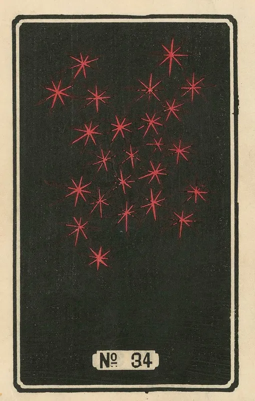 Night Fireworks No 34 Wall Art by Jinta Hirayama - High-Resolution Digital Print