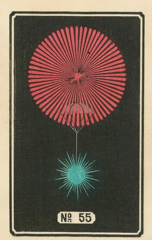 Night Fireworks No 55 Wall Art by Jinta Hirayama - High-Resolution Digital Print