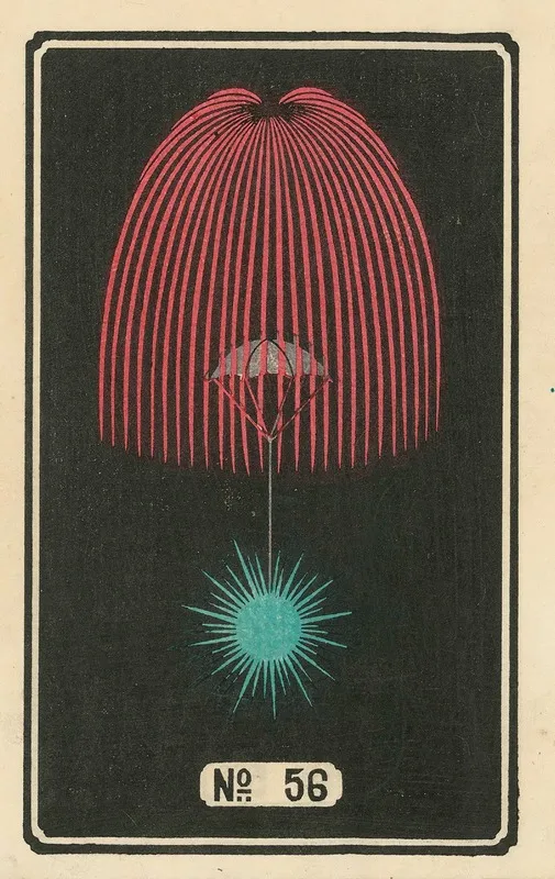 Night Fireworks No 56 Wall Art by Jinta Hirayama - High-Resolution Digital Print