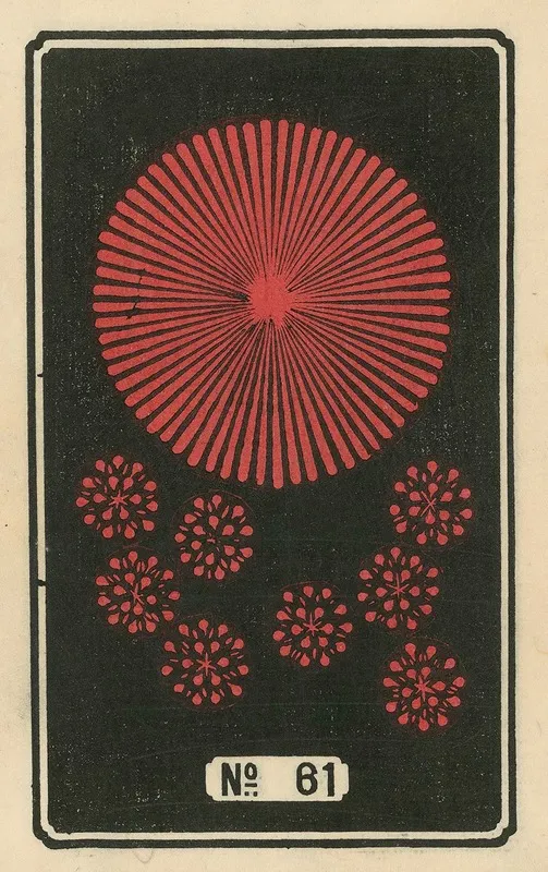 Night Fireworks No 61 Wall Art by Jinta Hirayama - High-Resolution Digital Print