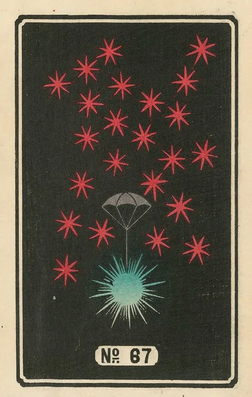 Night Fireworks No 67 Wall Art by Jinta Hirayama - High-Resolution Digital Print